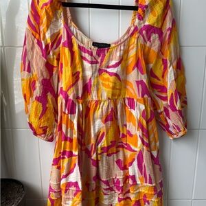 Sanctuary Pink and Yellow Abstract Dress
